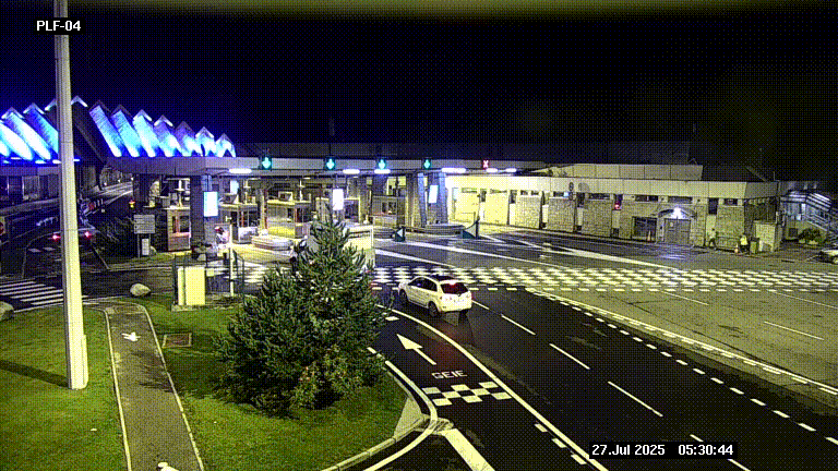 Webcam au péage du tunnel du Mont-Blanc, côté entrée France à Chamonix, au bout de l'A40