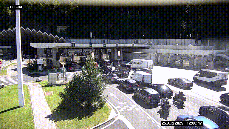 Webcam au péage du tunnel du Mont-Blanc, côté entrée France à Chamonix, au bout de l'A40