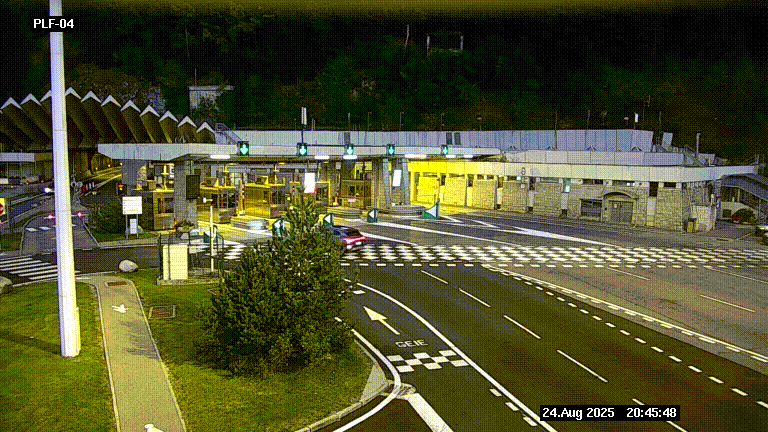Webcam au péage du tunnel du Mont-Blanc, côté entrée France à Chamonix, au bout de l'A40