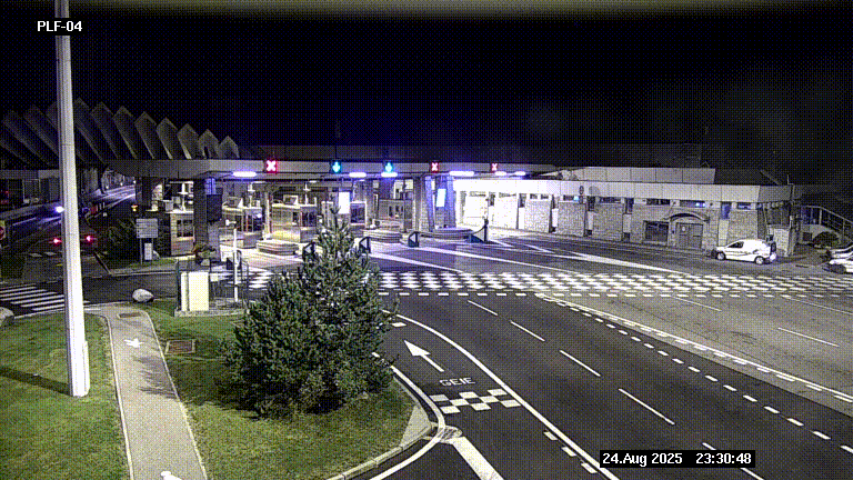 Webcam au péage du tunnel du Mont-Blanc, côté entrée France à Chamonix, au bout de l'A40
