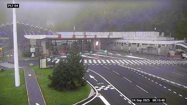 Webcam au péage du tunnel du Mont-Blanc, côté entrée France à Chamonix, au bout de l'A40