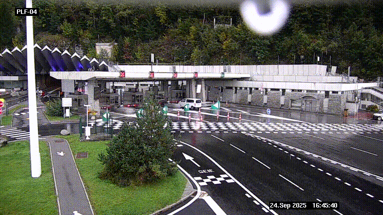 Webcam au péage du tunnel du Mont-Blanc, côté entrée France à Chamonix, au bout de l'A40