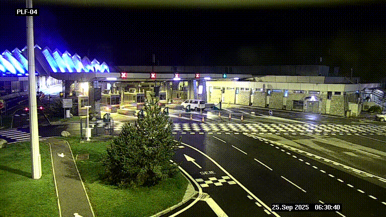 Webcam au péage du tunnel du Mont-Blanc, côté entrée France à Chamonix, au bout de l'A40