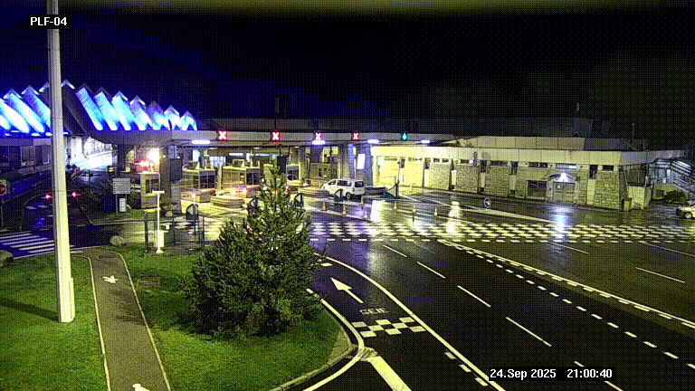 Webcam au péage du tunnel du Mont-Blanc, côté entrée France à Chamonix, au bout de l'A40