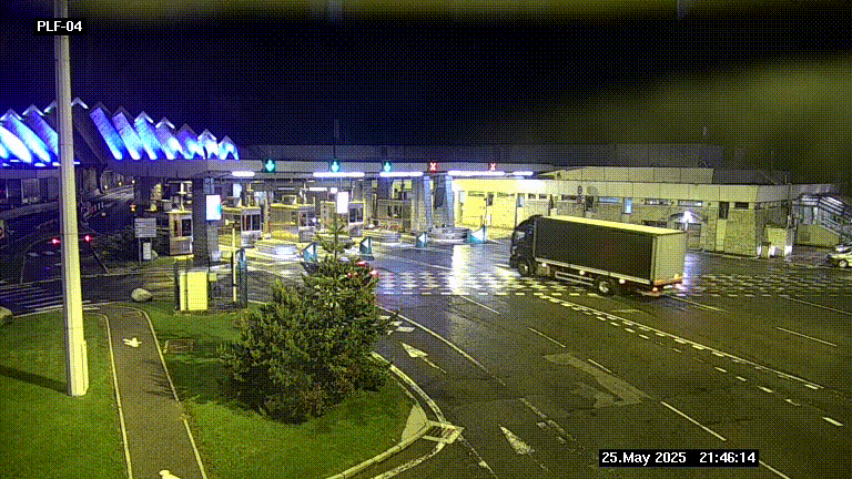 Webcam au péage du tunnel du Mont-Blanc, côté entrée France à Chamonix, au bout de l'A40