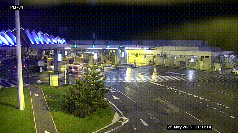 Webcam au péage du tunnel du Mont-Blanc, côté entrée France à Chamonix, au bout de l'A40