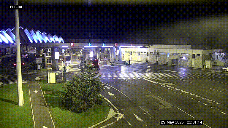 Webcam au péage du tunnel du Mont-Blanc, côté entrée France à Chamonix, au bout de l'A40