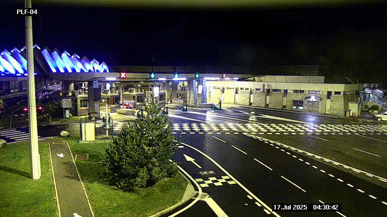 Webcam au péage du tunnel du Mont-Blanc, côté entrée France à Chamonix, au bout de l'A40