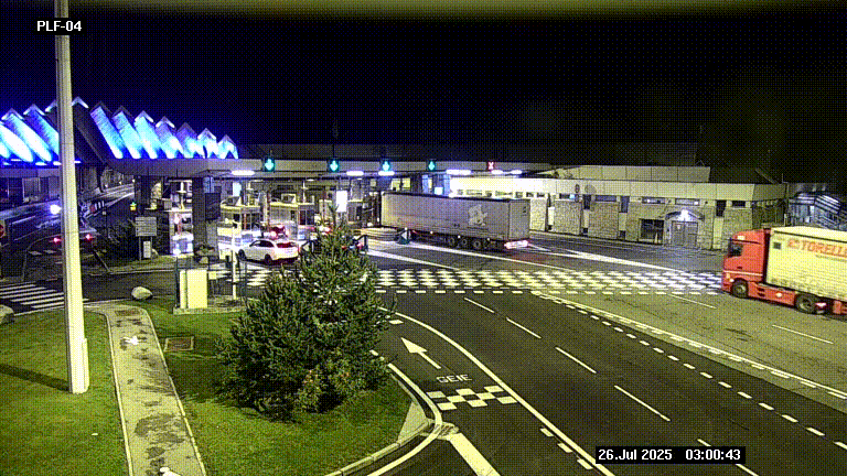 Webcam au péage du tunnel du Mont-Blanc, côté entrée France à Chamonix, au bout de l'A40