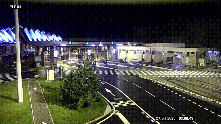 Webcam au péage du tunnel du Mont-Blanc, côté entrée France à Chamonix, au bout de l'A40