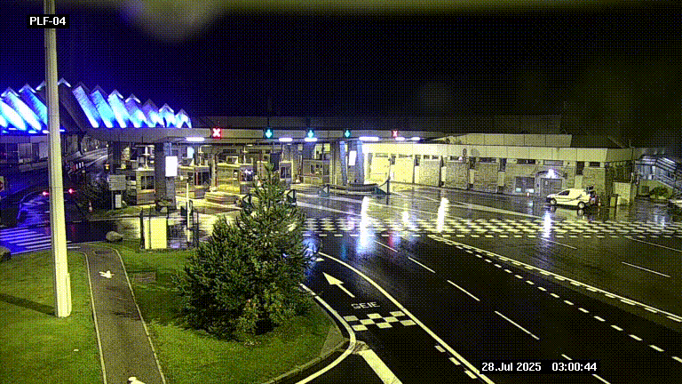 Webcam au péage du tunnel du Mont-Blanc, côté entrée France à Chamonix, au bout de l'A40