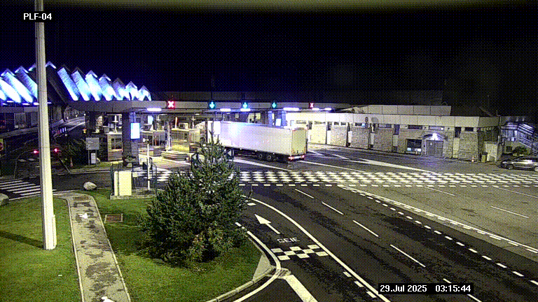 Webcam au péage du tunnel du Mont-Blanc, côté entrée France à Chamonix, au bout de l'A40
