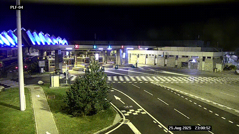 Webcam au péage du tunnel du Mont-Blanc, côté entrée France à Chamonix, au bout de l'A40