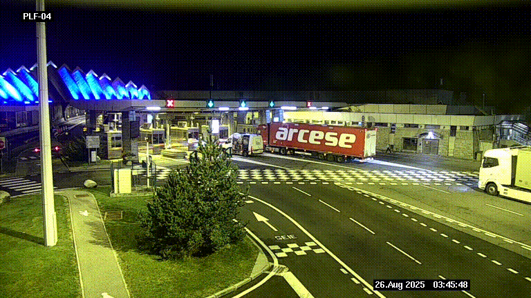 Webcam au péage du tunnel du Mont-Blanc, côté entrée France à Chamonix, au bout de l'A40