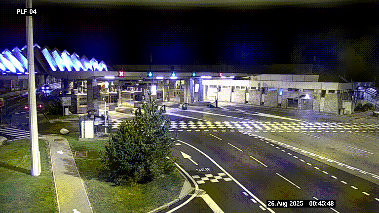 Webcam au péage du tunnel du Mont-Blanc, côté entrée France à Chamonix, au bout de l'A40