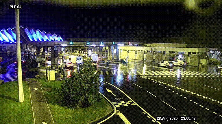 Webcam au péage du tunnel du Mont-Blanc, côté entrée France à Chamonix, au bout de l'A40