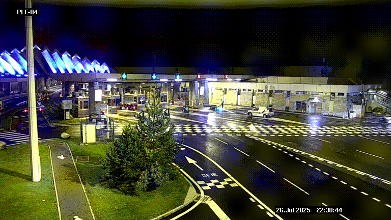 Webcam au péage du tunnel du Mont-Blanc, côté entrée France à Chamonix, au bout de l'A40
