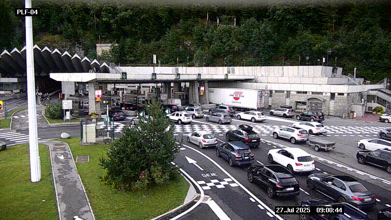 <h2>Webcam au péage du tunnel du Mont-Blanc, côté entrée France à Chamonix, au bout de l'A40</h2>
