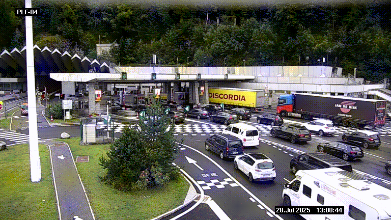 <h2>Webcam au péage du tunnel du Mont-Blanc, côté entrée France à Chamonix, au bout de l'A40</h2>