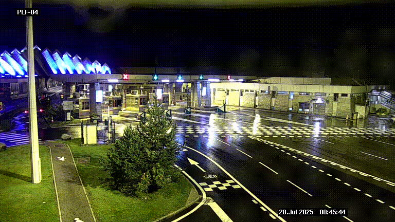 Webcam au péage du tunnel du Mont-Blanc, côté entrée France à Chamonix, au bout de l'A40