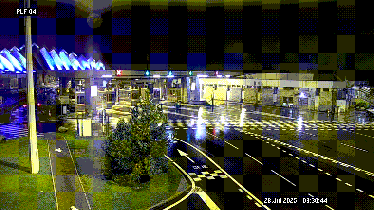 Webcam au péage du tunnel du Mont-Blanc, côté entrée France à Chamonix, au bout de l'A40