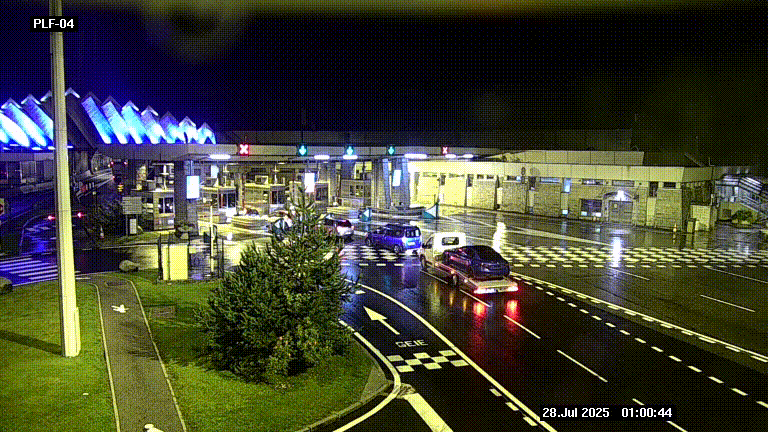 Webcam au péage du tunnel du Mont-Blanc, côté entrée France à Chamonix, au bout de l'A40