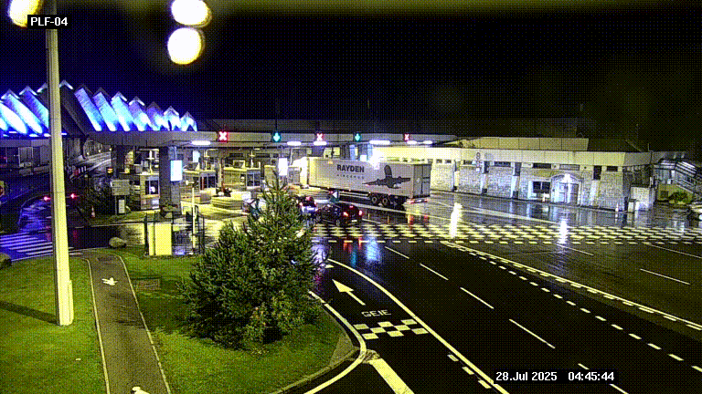 Webcam au péage du tunnel du Mont-Blanc, côté entrée France à Chamonix, au bout de l'A40