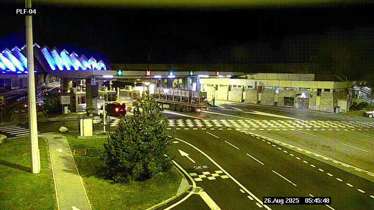 Webcam au péage du tunnel du Mont-Blanc, côté entrée France à Chamonix, au bout de l'A40