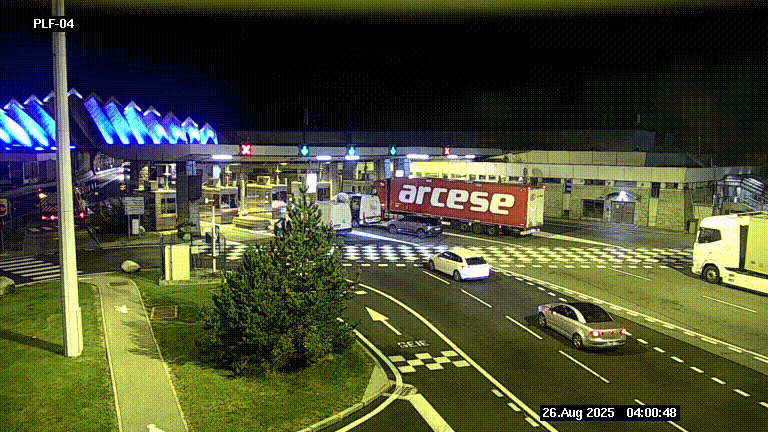 Webcam au péage du tunnel du Mont-Blanc, côté entrée France à Chamonix, au bout de l'A40