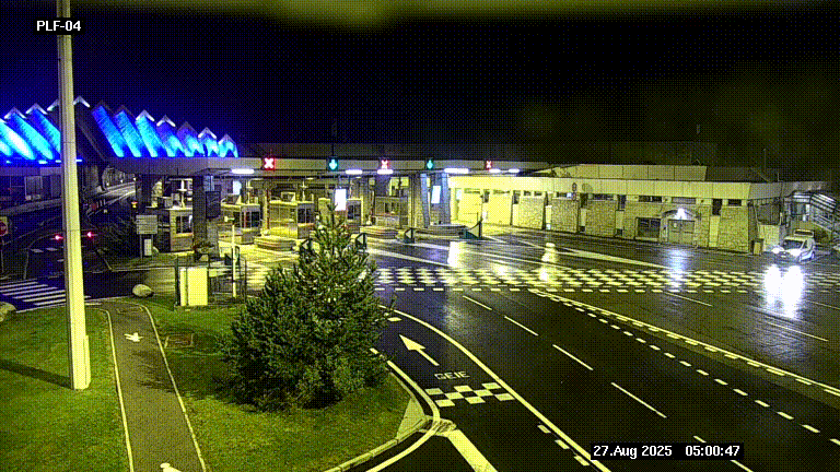 Webcam au péage du tunnel du Mont-Blanc, côté entrée France à Chamonix, au bout de l'A40