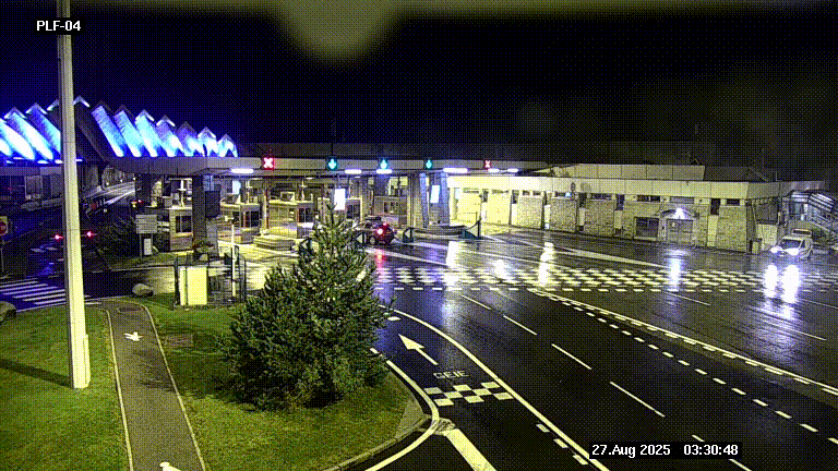 Webcam au péage du tunnel du Mont-Blanc, côté entrée France à Chamonix, au bout de l'A40