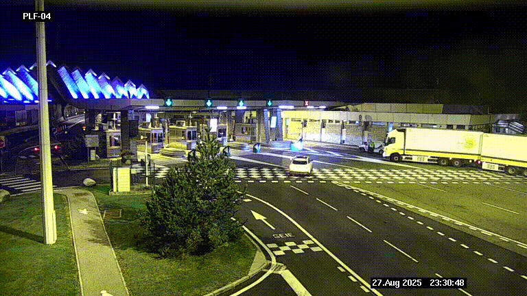 Webcam au péage du tunnel du Mont-Blanc, côté entrée France à Chamonix, au bout de l'A40
