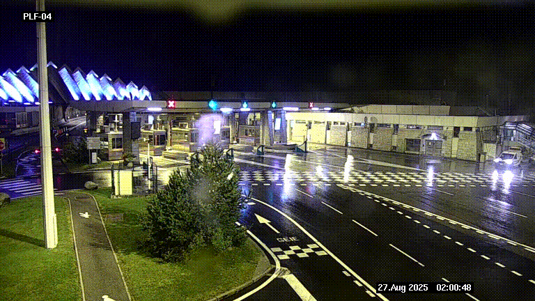 Webcam au péage du tunnel du Mont-Blanc, côté entrée France à Chamonix, au bout de l'A40