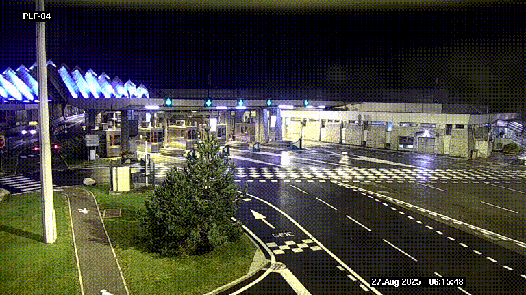 Webcam au péage du tunnel du Mont-Blanc, côté entrée France à Chamonix, au bout de l'A40