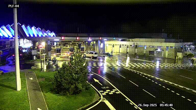 Webcam au péage du tunnel du Mont-Blanc, côté entrée France à Chamonix, au bout de l'A40