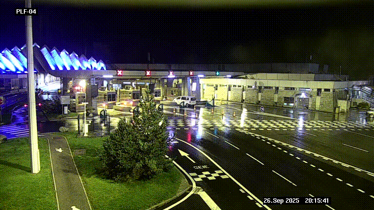 Webcam au péage du tunnel du Mont-Blanc, côté entrée France à Chamonix, au bout de l'A40