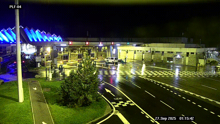 Webcam au péage du tunnel du Mont-Blanc, côté entrée France à Chamonix, au bout de l'A40