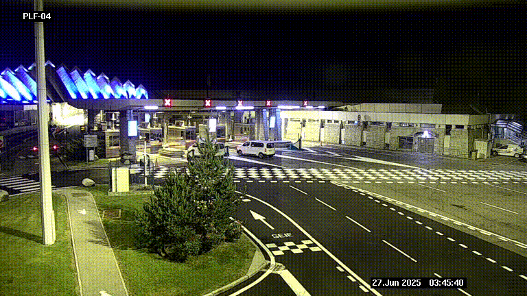 Webcam au péage du tunnel du Mont-Blanc, côté entrée France à Chamonix, au bout de l'A40