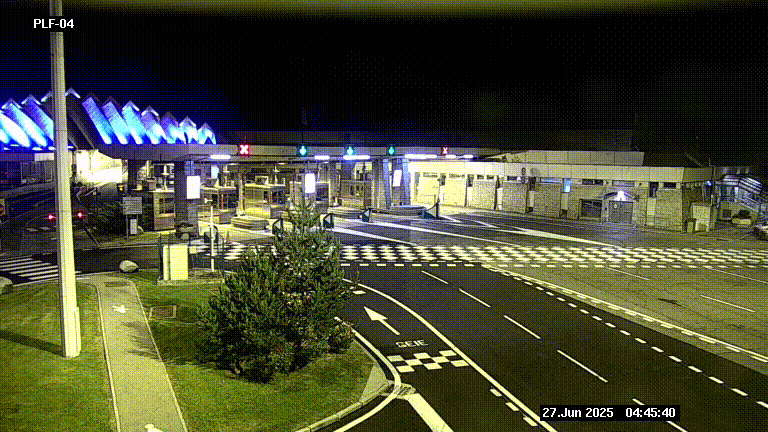 Webcam au péage du tunnel du Mont-Blanc, côté entrée France à Chamonix, au bout de l'A40