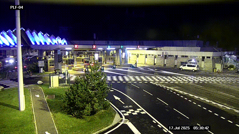 Webcam au péage du tunnel du Mont-Blanc, côté entrée France à Chamonix, au bout de l'A40