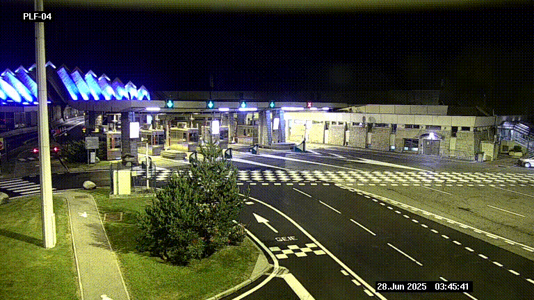 Webcam au péage du tunnel du Mont-Blanc, côté entrée France à Chamonix, au bout de l'A40