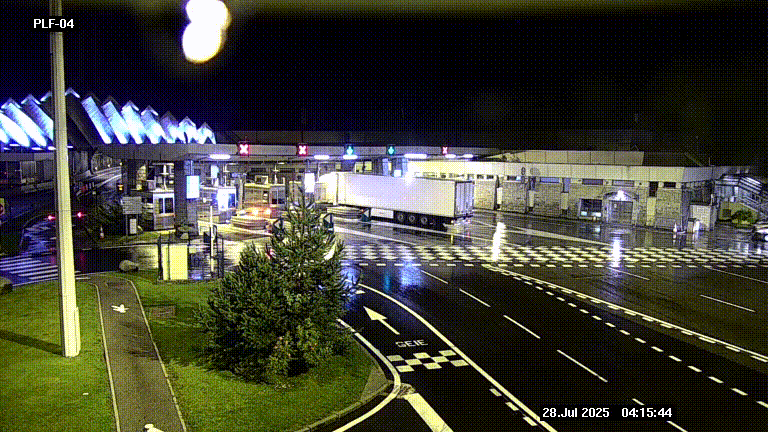 Webcam au péage du tunnel du Mont-Blanc, côté entrée France à Chamonix, au bout de l'A40