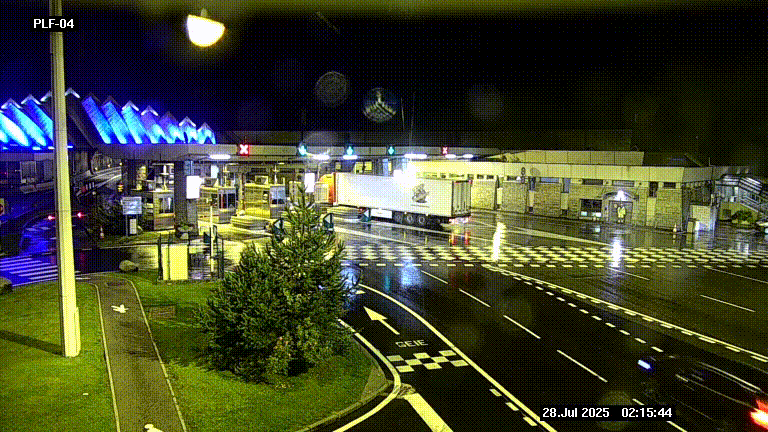 Webcam au péage du tunnel du Mont-Blanc, côté entrée France à Chamonix, au bout de l'A40