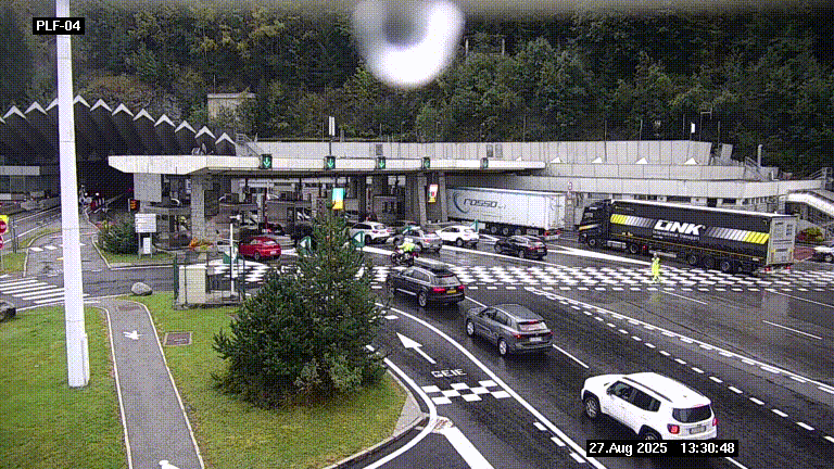 Webcam au péage du tunnel du Mont-Blanc, côté entrée France à Chamonix, au bout de l'A40