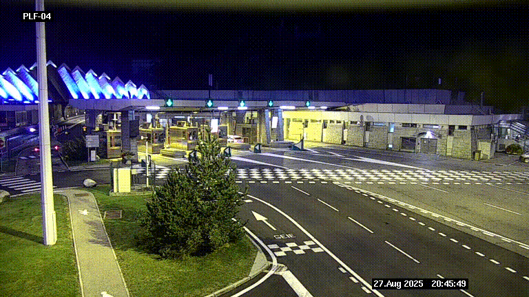 Webcam au péage du tunnel du Mont-Blanc, côté entrée France à Chamonix, au bout de l'A40