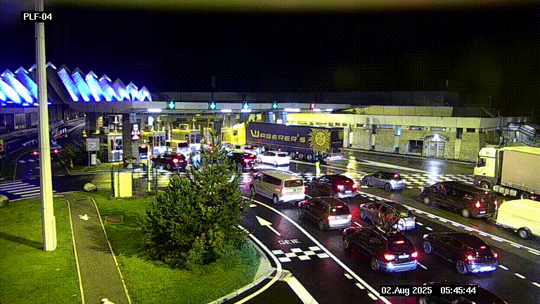Webcam au péage du tunnel du Mont-Blanc, côté entrée France à Chamonix, au bout de l'A40
