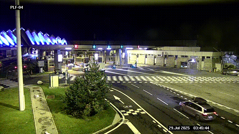 Webcam au péage du tunnel du Mont-Blanc, côté entrée France à Chamonix, au bout de l'A40