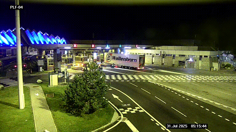 Webcam au péage du tunnel du Mont-Blanc, côté entrée France à Chamonix, au bout de l'A40