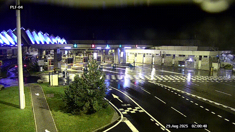 Webcam au péage du tunnel du Mont-Blanc, côté entrée France à Chamonix, au bout de l'A40
