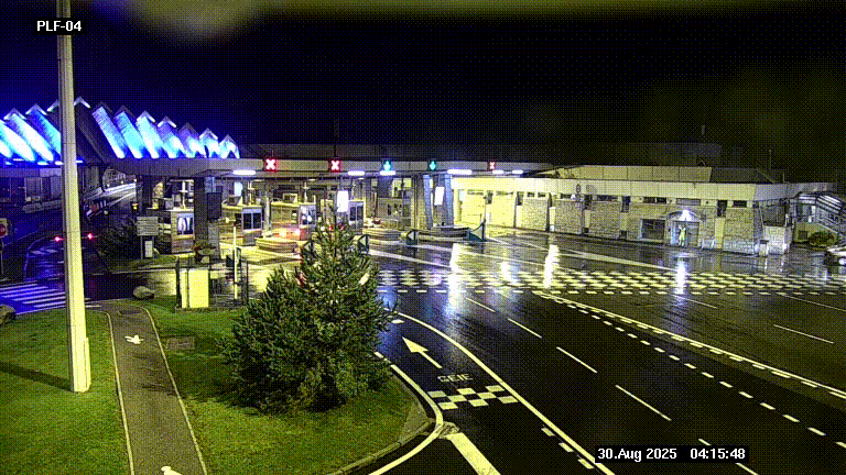 Webcam au péage du tunnel du Mont-Blanc, côté entrée France à Chamonix, au bout de l'A40